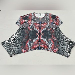 White Mark Paisley Animal & Print Tunic Size 3XL